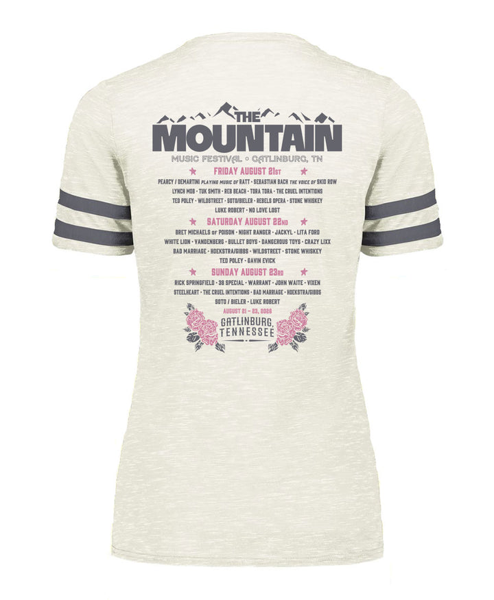 2026 The Mountain Music Festival Ladies Eagle Print V-Neck Tee