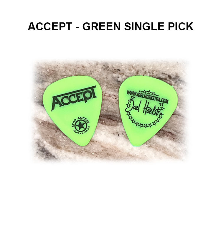 Joel Hoekstra - Neon Green Accept Pick